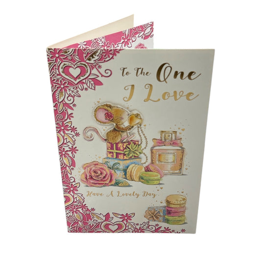 One I Love Mice And Perfume Design Birthday Card