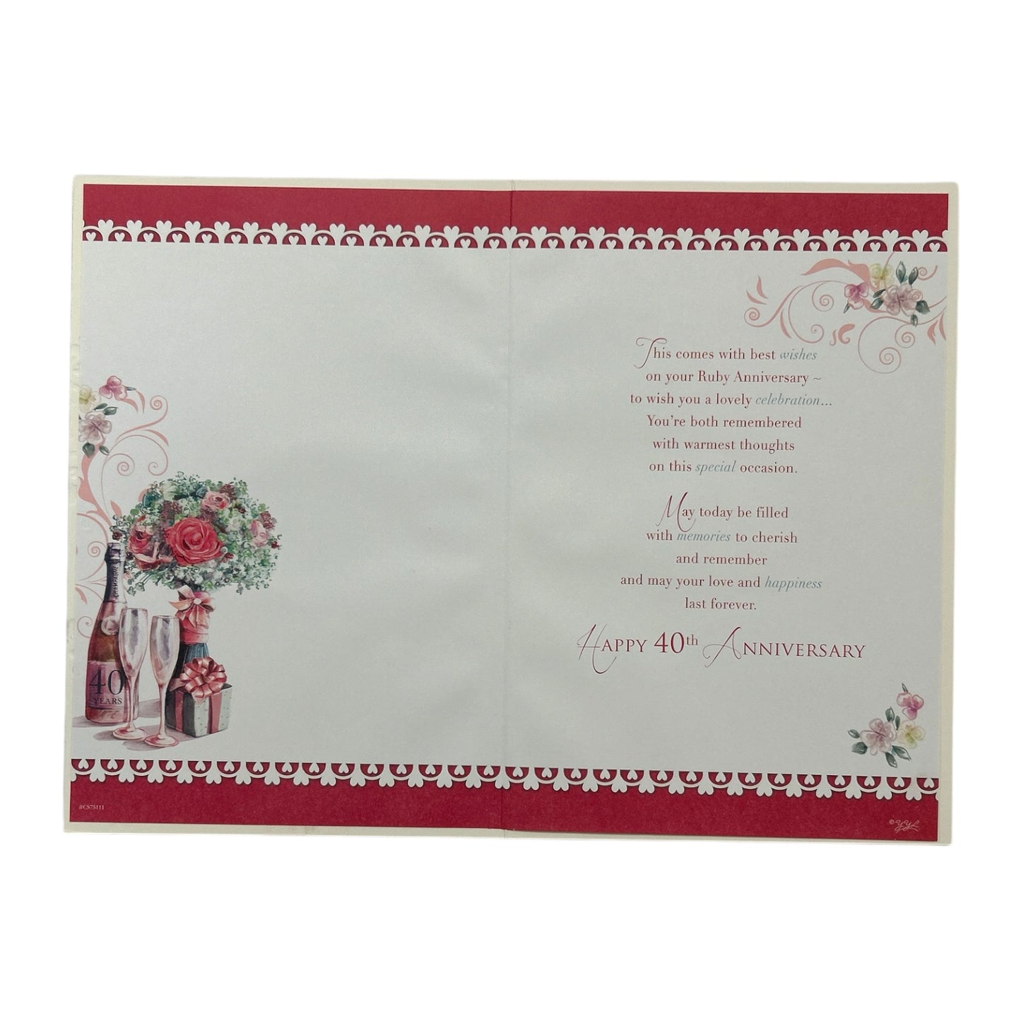40th Ruby Anniversary Traditional Celebrity Style Greetings Card