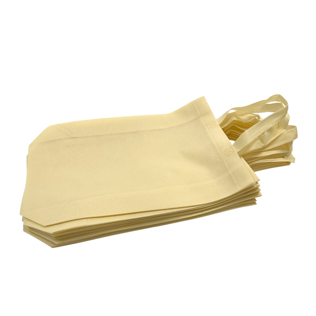 Pack of 100 Ivory Coloured 30x38x10cm Non-Woven Bags with Handle