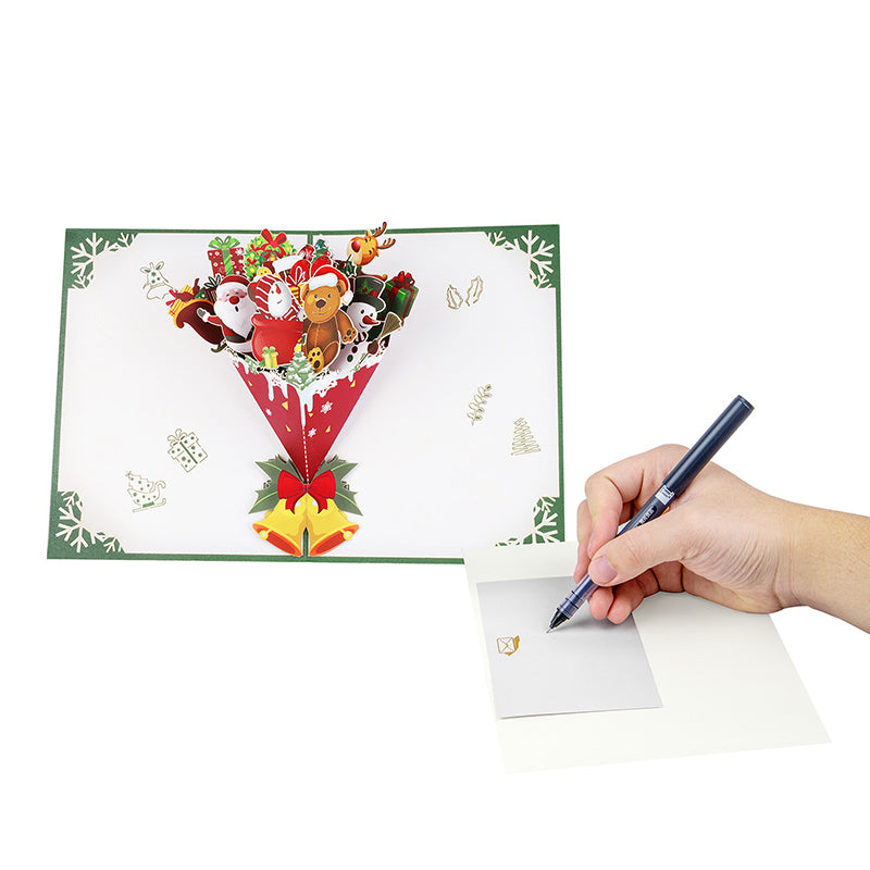 Santa & Holiday Icons Festive 3D Pop Up Christmas Card
