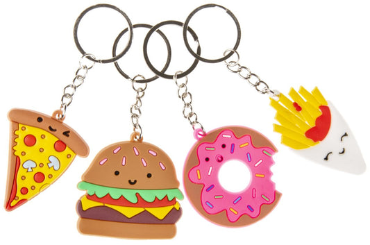 Pack of 12 Fast Food Design Keychains