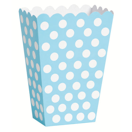 Pack of 8 Powder Blue Dots Treat Boxes