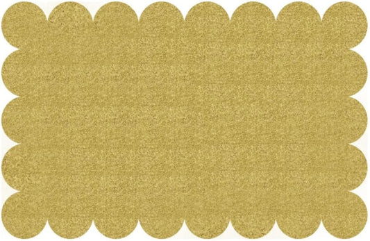 Pack of 8 Gold Glitter Scalloped Plastic Placemats