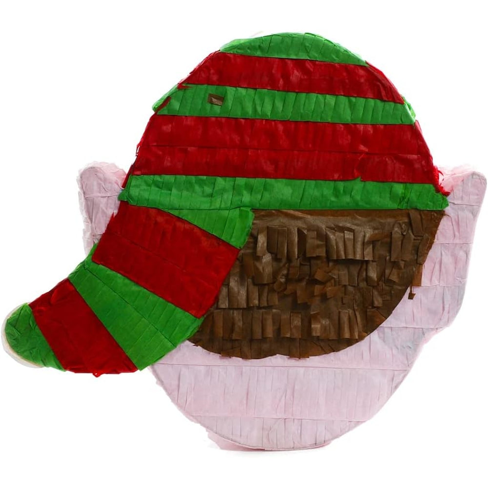 Xmas Elf Head Shaped Pinata With Face Stickers