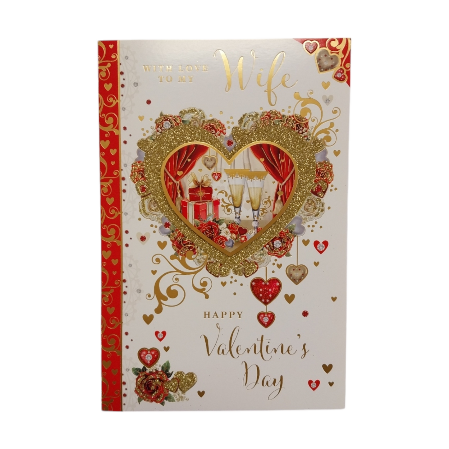 To My Wife Heart Wreath Frame Design Valentine's Day Card