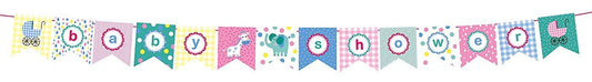 Second Nature adjustable flags Banner Multi Colour Bunting for a Baby Shower 