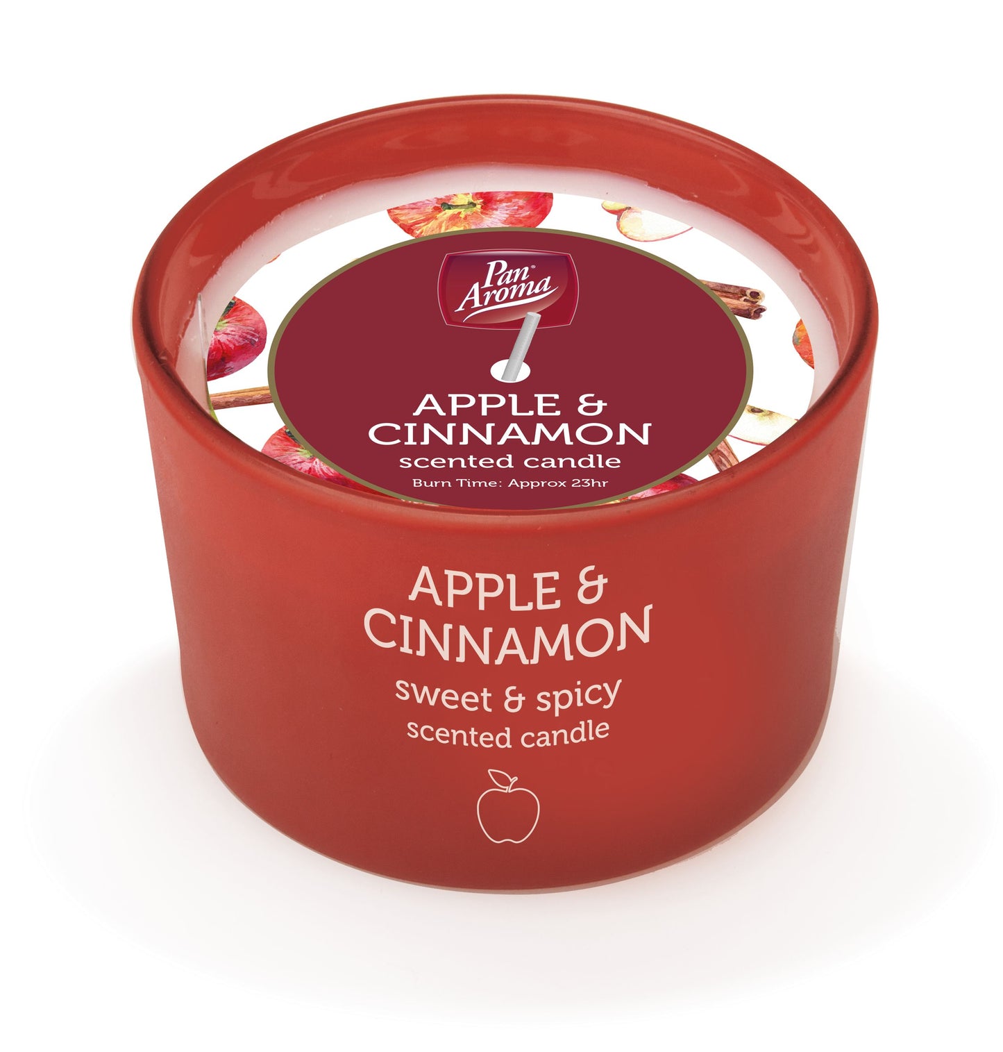 Pack of 3 Pan Aroma Apple & Cinnamon Coloured Jar Candles 85g