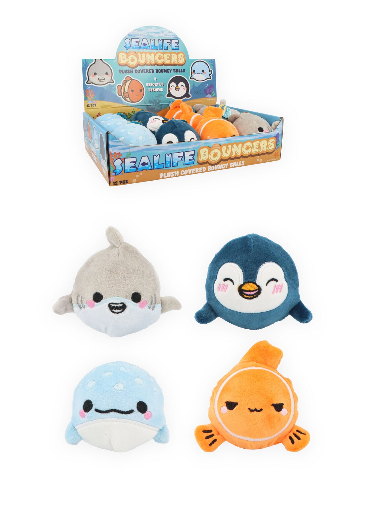 Pack of 12 Plush Sealife Bouncers - Party Favours Stocking Fillers