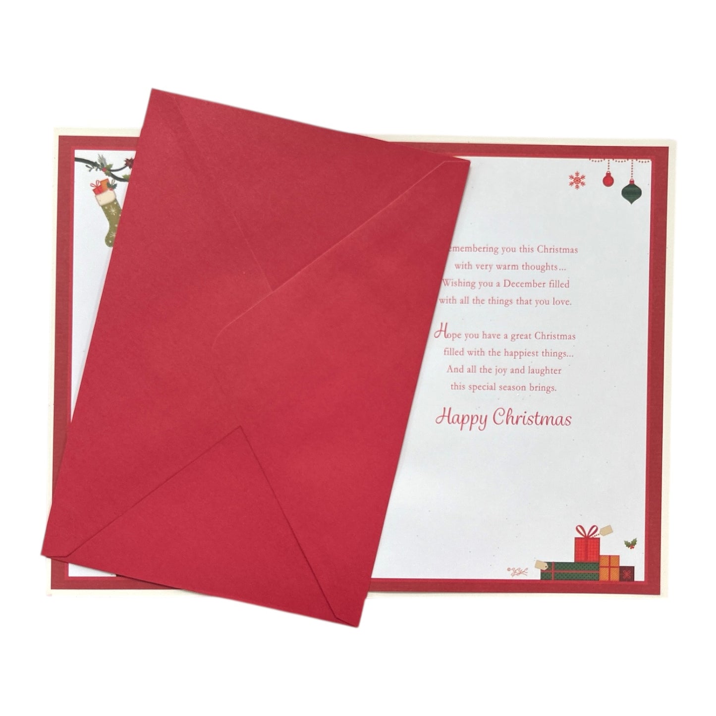 For Daughter and Partner Stockings And Presents Design Christmas Card