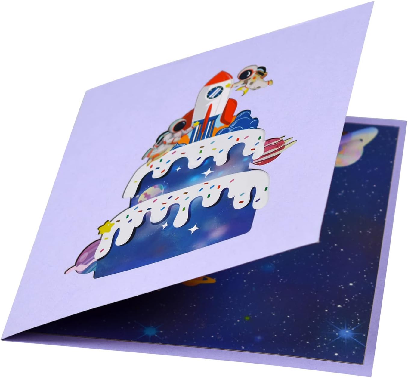 Galaxy Outer Space Design 3D Pop Up Greeting Card