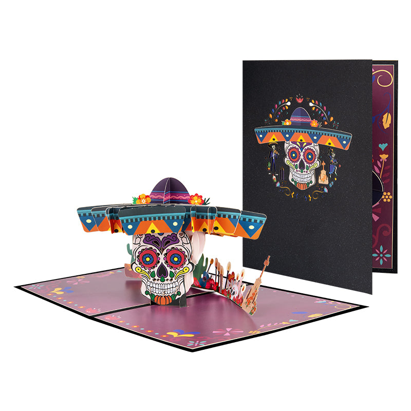 Dance of Spirits Sugar Skull Celebration 3D Pop Up Halloween Card