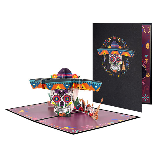 Dance of Spirits Sugar Skull Celebration 3D Pop Up Halloween Card