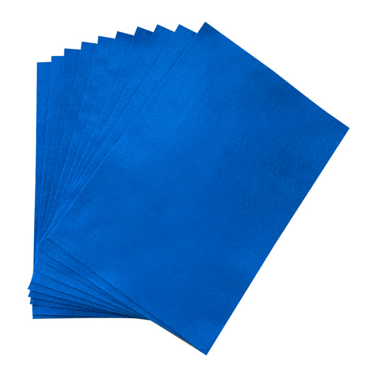 Pack of 10 A4 Blue Coloured Felt 180gsm Sheets