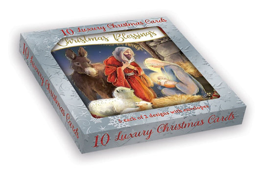 Pack of 10 Religious Nativity Christmas Boxed Cards