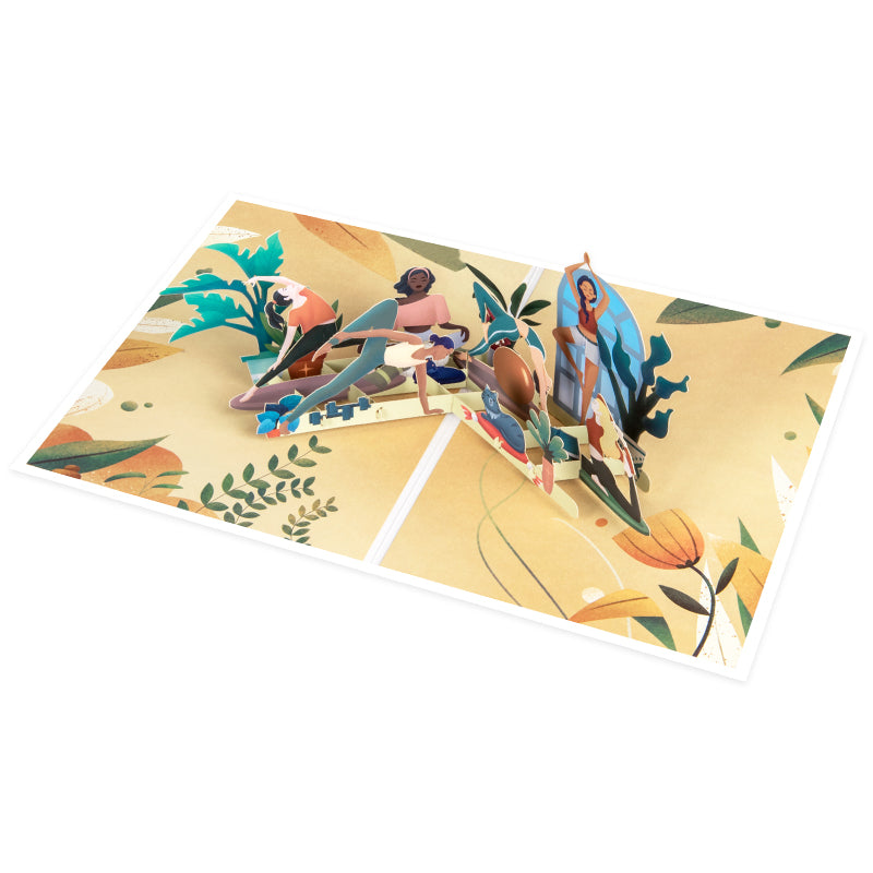 Breathe & Balance 3D Pop Up Yoga Studio Scene Greeting Card