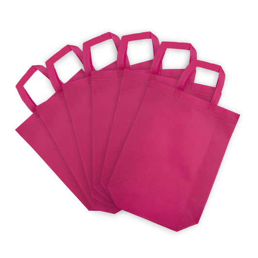 Pack of 100 Pink Coloured 25x35x10cm Non-Woven Bags with Handle