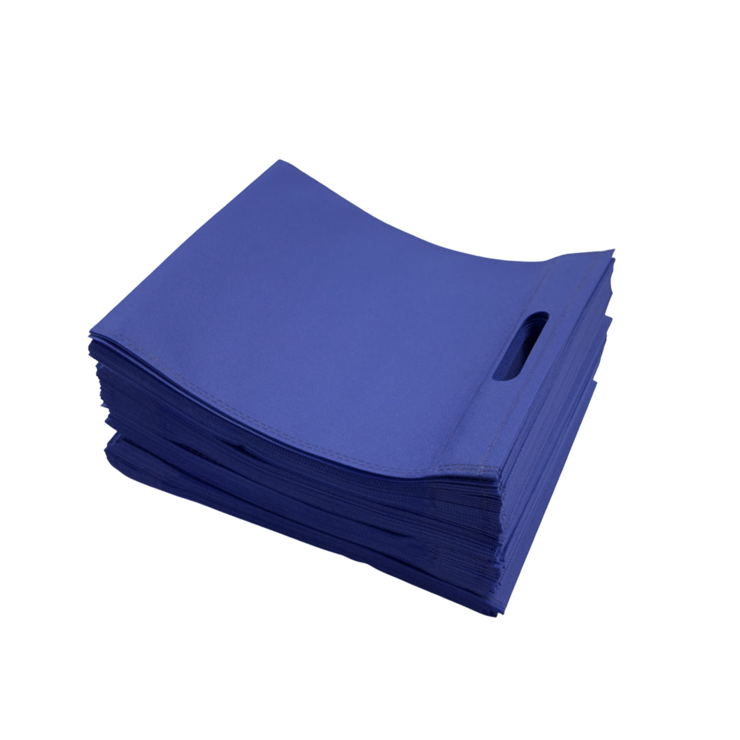 Pack of 25 Blue Coloured 30x25cm Non-Woven Patch Handle Bags