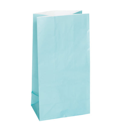 Pack of 12 Baby Blue Paper Party Bags