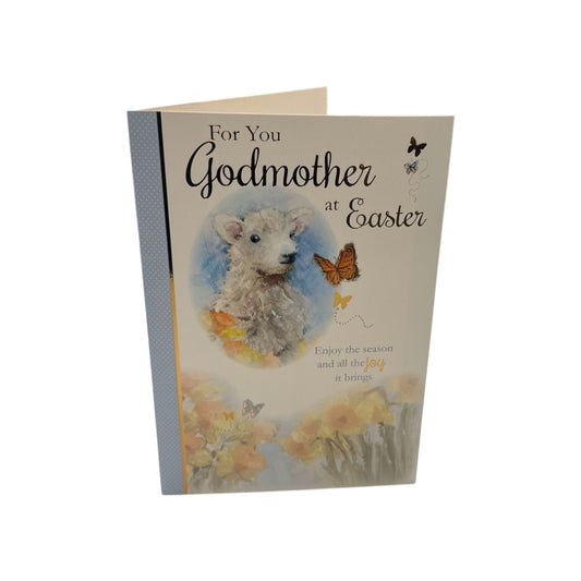 For You Godmother Cute Lamb Design Easter Card