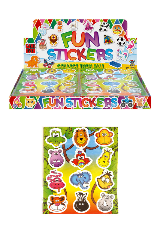 24 Sheets of 12pcs Jungle Animal Stickers