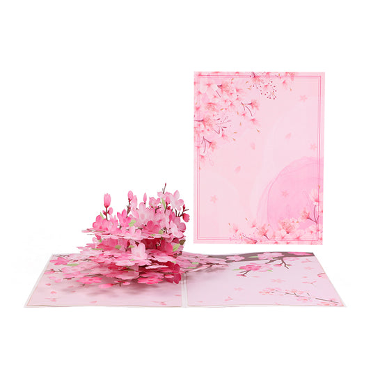 A Blooming Wish in Cherry Pink 3D Pop Up Greeting Card