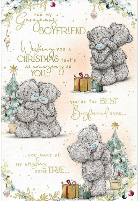 Bears Embracing Gorgeous Boyfriend Verse Christmas Card