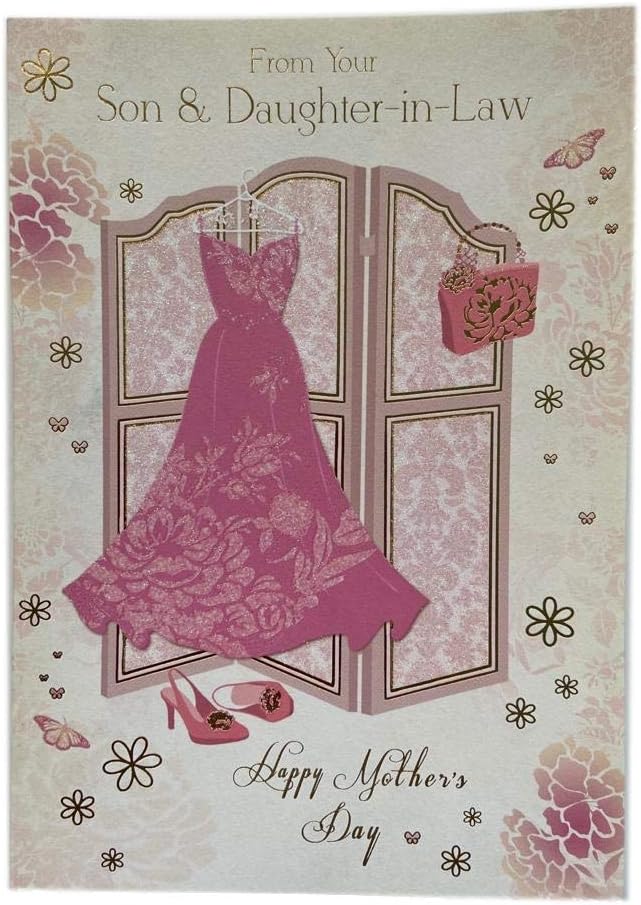 From Son & Daughter In Law Stunning Pink Dress Mother's Day Card