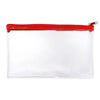Janrax 8x5" Zip Clear Exam Pencil Case Red