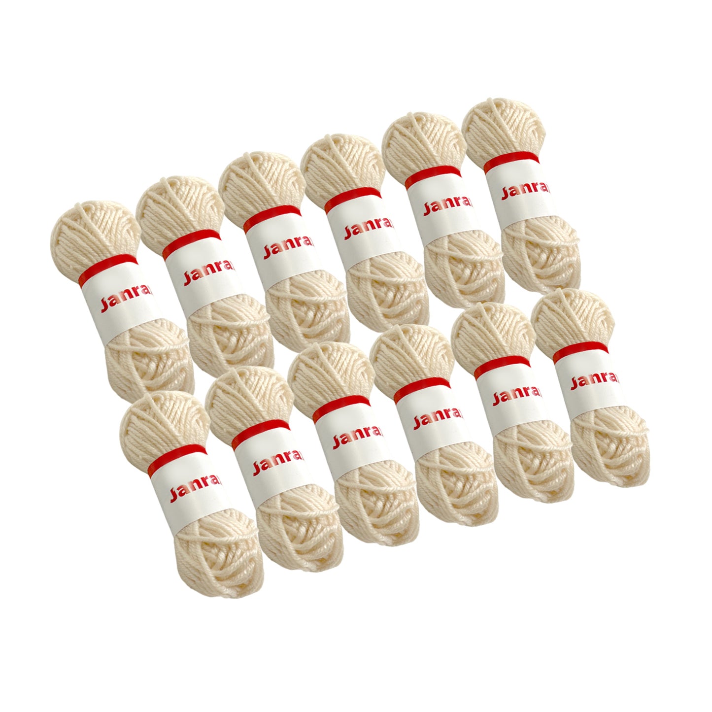 Pack of 10 Beige Acrylic Yarn Rolls – 10g each, 4 Strand 8 Ply Knitting Wool