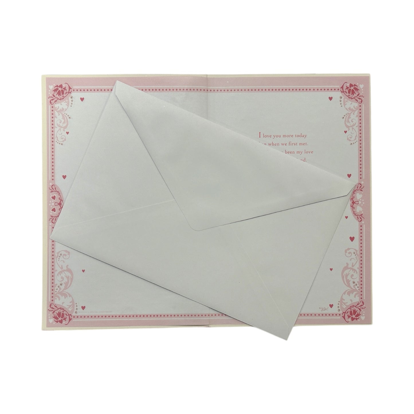 With Love On Our Silver Anniversary Pink Heart Design Card