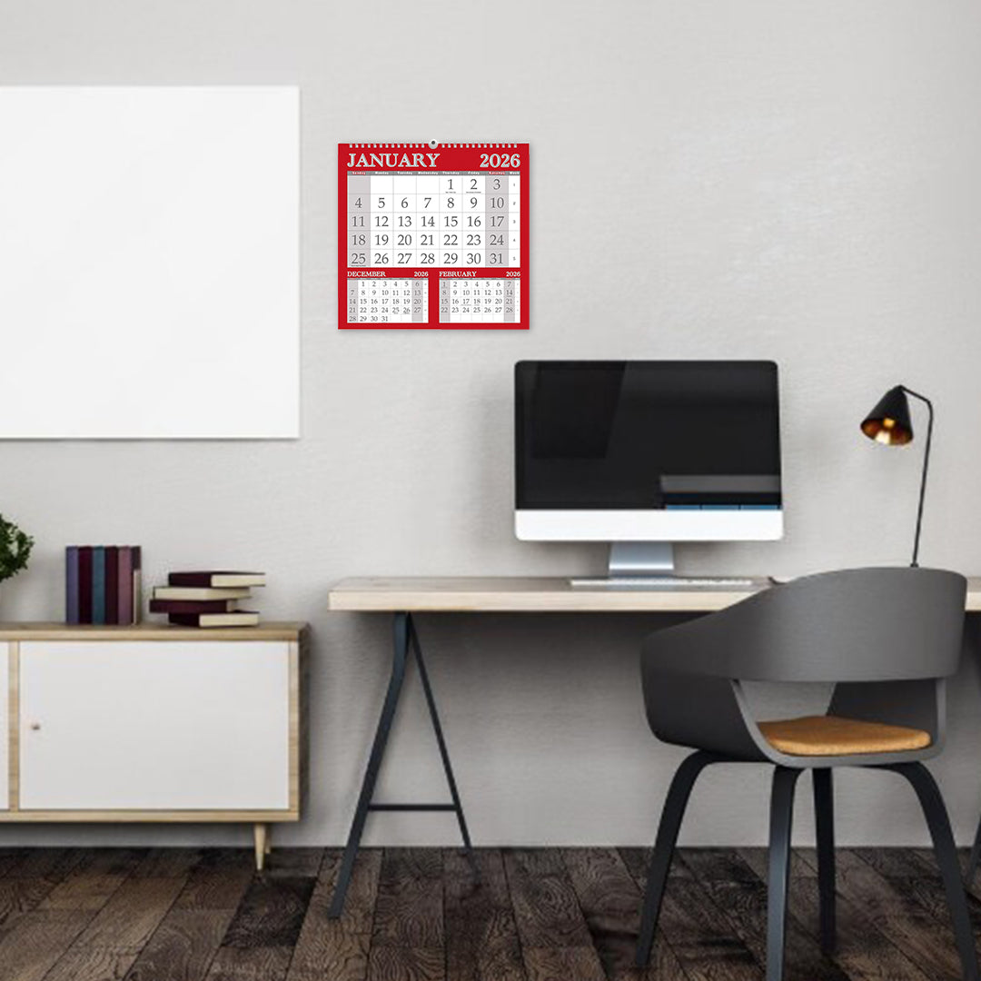 3 Month To View Calendar 2026 – 252mm x 244mm