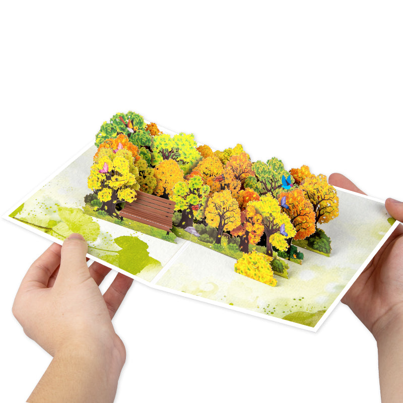 Golden Ginkgo Autumn 3D Pop Up Greeting Card