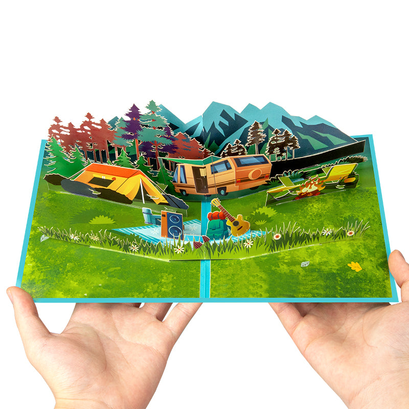 Campfire Moments 3D Forest Camping Pop Up Greeting Card