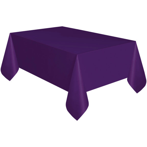 Deep Purple Solid Rectangular Plastic Table Cover - 54" x 108"