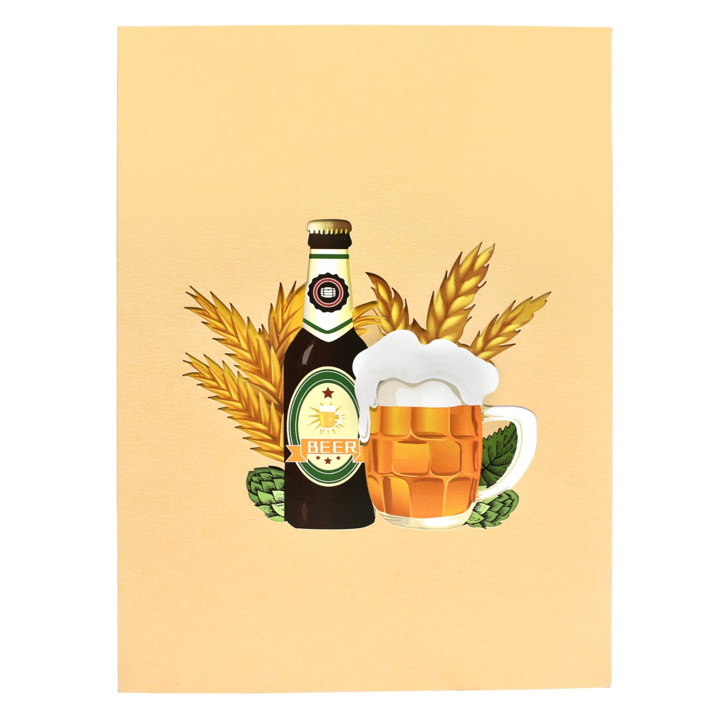 Beer Themed Father's Day or Birthday 3D Pop Up Greeting Card