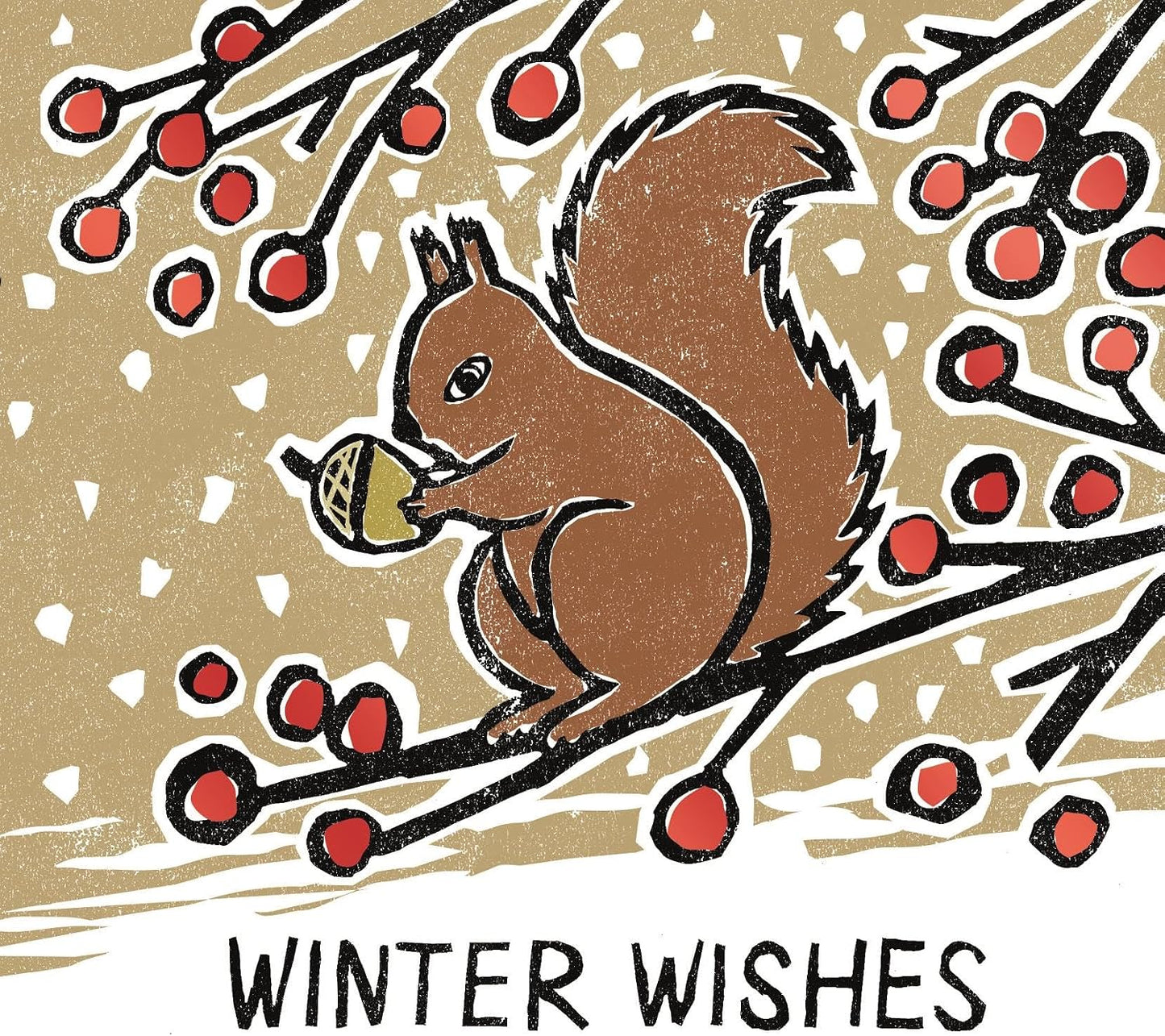 Pack of 10 Woodland Animals Design Square Christmas Cards With Envelopes