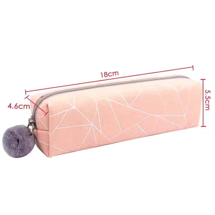 Single Colorful Canvas Student Pencil Case with Zipper