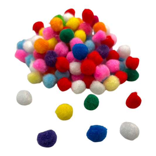 Bag of 200 Pieces 1cm Colorful Pom Pom Balls