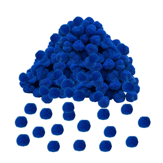 Pack of 250 Dark Blue Pom Poms 1.5cm – Soft Fluffy Craft Balls