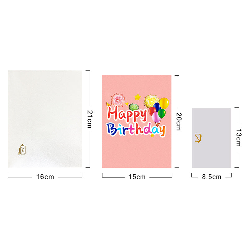 Balloons & Bliss Colorful 3D Pop Up Birthday Card