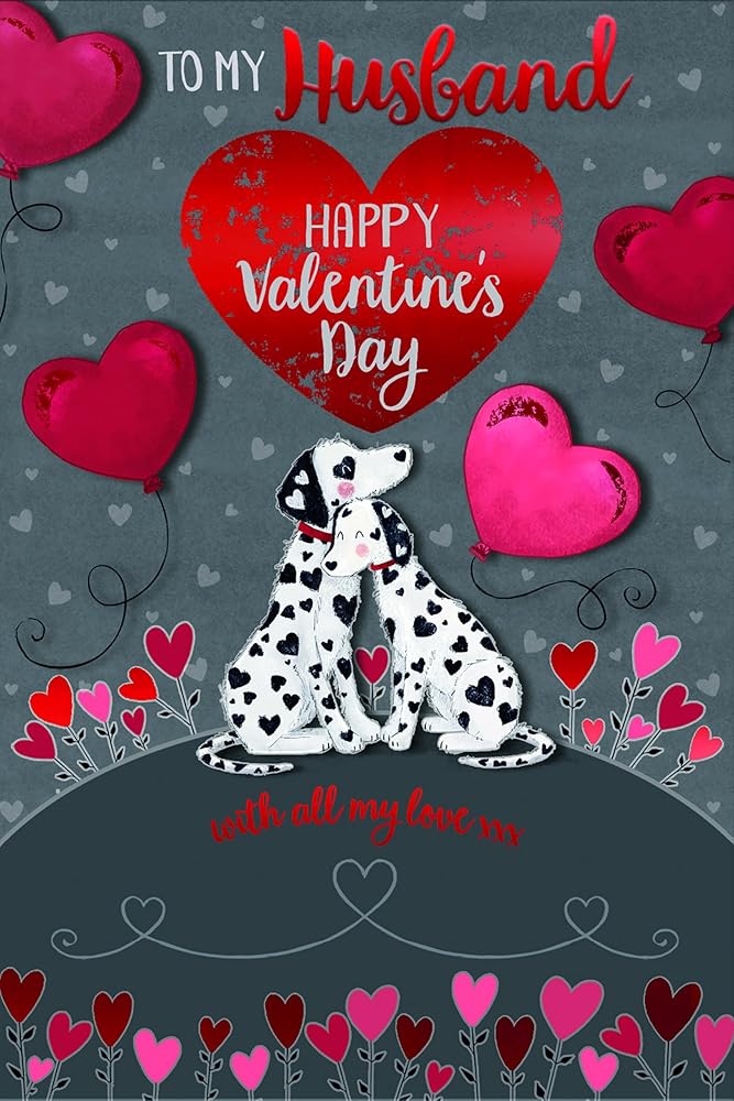 Dalmatians and Hearts Husband Valentine's Day Card
