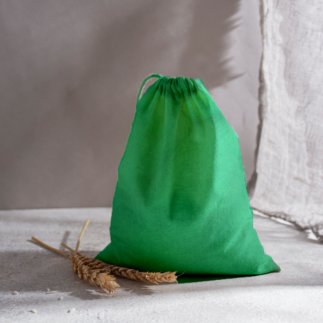 Pack of 100 Light Blue Coloured 25x16cm Non-Woven Drawstring Bags