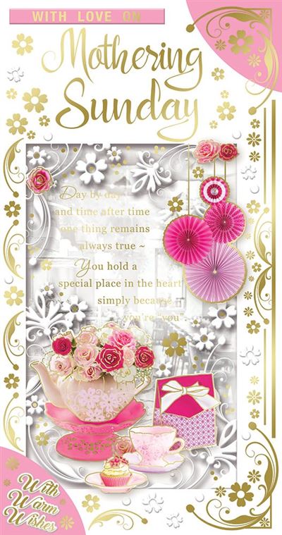 Mothering Sunday Floral Tea Pot Sentimental Design Mother's Day Card