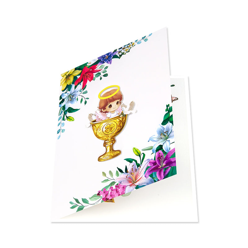 Blessed Beginnings Girl’s Baptism Pop Up Card