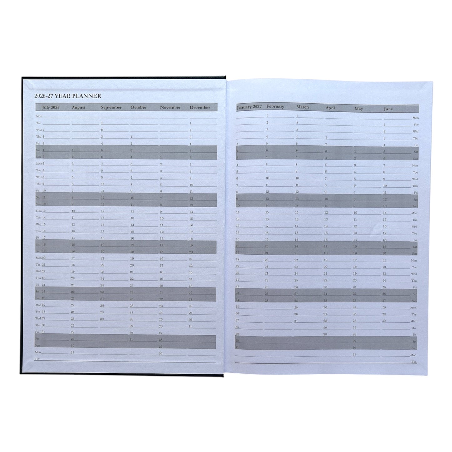 Janrax 2026-2027 A4 Day Per Page Burgundy Academic Diary