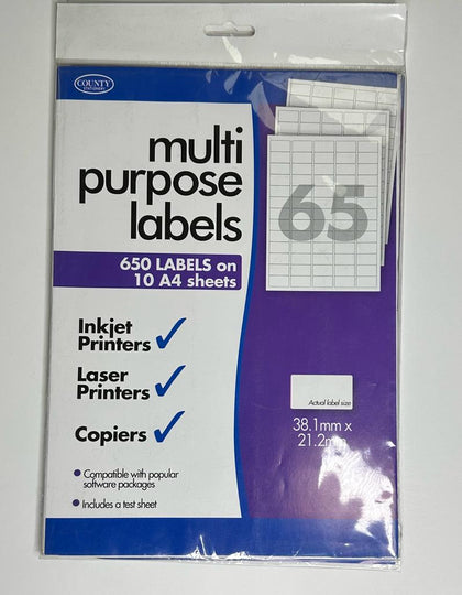Pack of 650 Multipurpose Labels