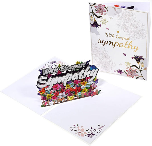 With Deepest Sympathy Condolence 3D Pop Up Greeting Card