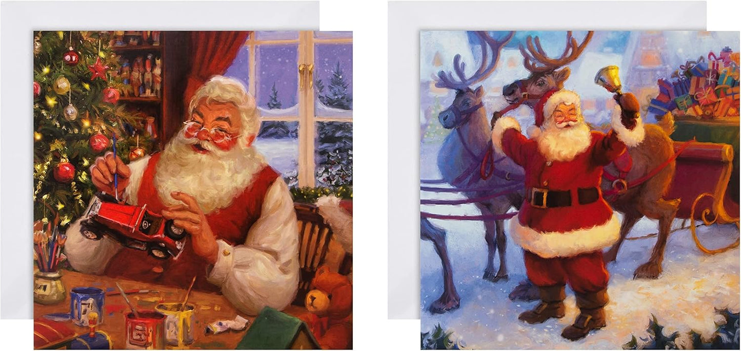 Retro Santa 16 Pack 2 Designs Charity Christmas Cards