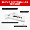 Pack of 20 PVC Rectangular Erasers