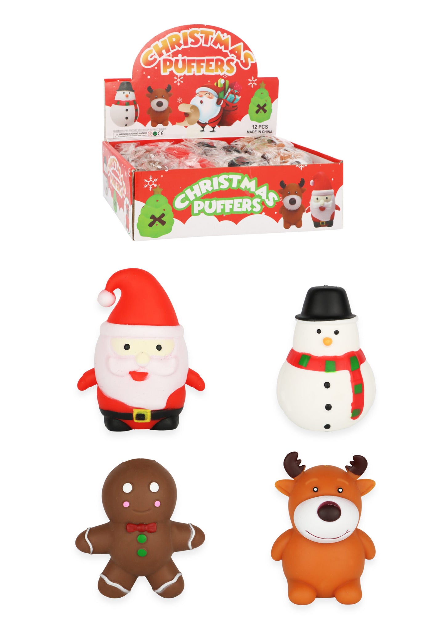 Pack of 4 Christmas Squeeze Toys